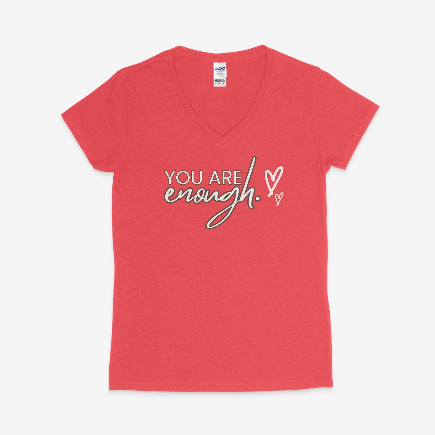 Printify V-neck S / Coral Silk You Are Enough V-Neck You Are Enough V-Neck 21420876720956185085