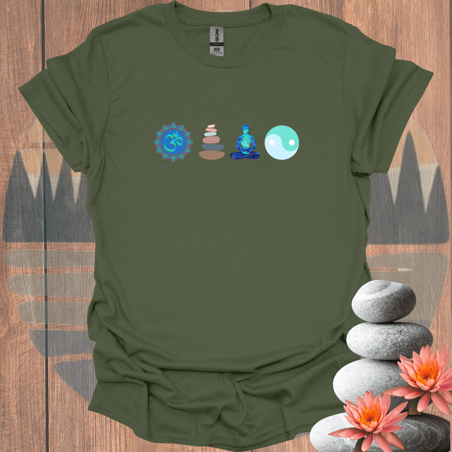 Printify T-Shirt Military Green / S Zen Peace T-Shirt Zen Peace T-Shirt 26386621979061479025